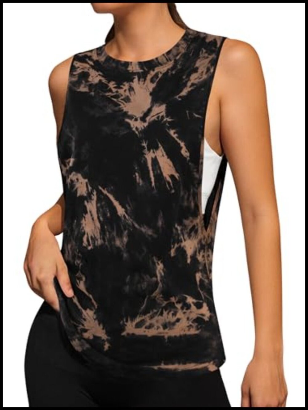 Women Sleeveless Workout Tank Top Cotton Stretch Open Side Muscle Tee